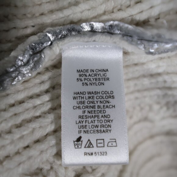 1. State Silver Cable Knit Sweater - Picture 5 of 6